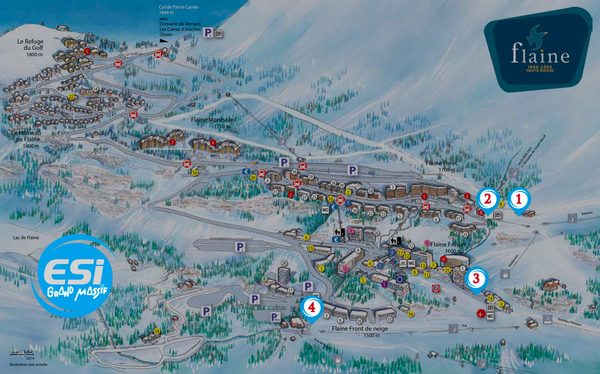 Plan de la station des Carroz d'Arâches